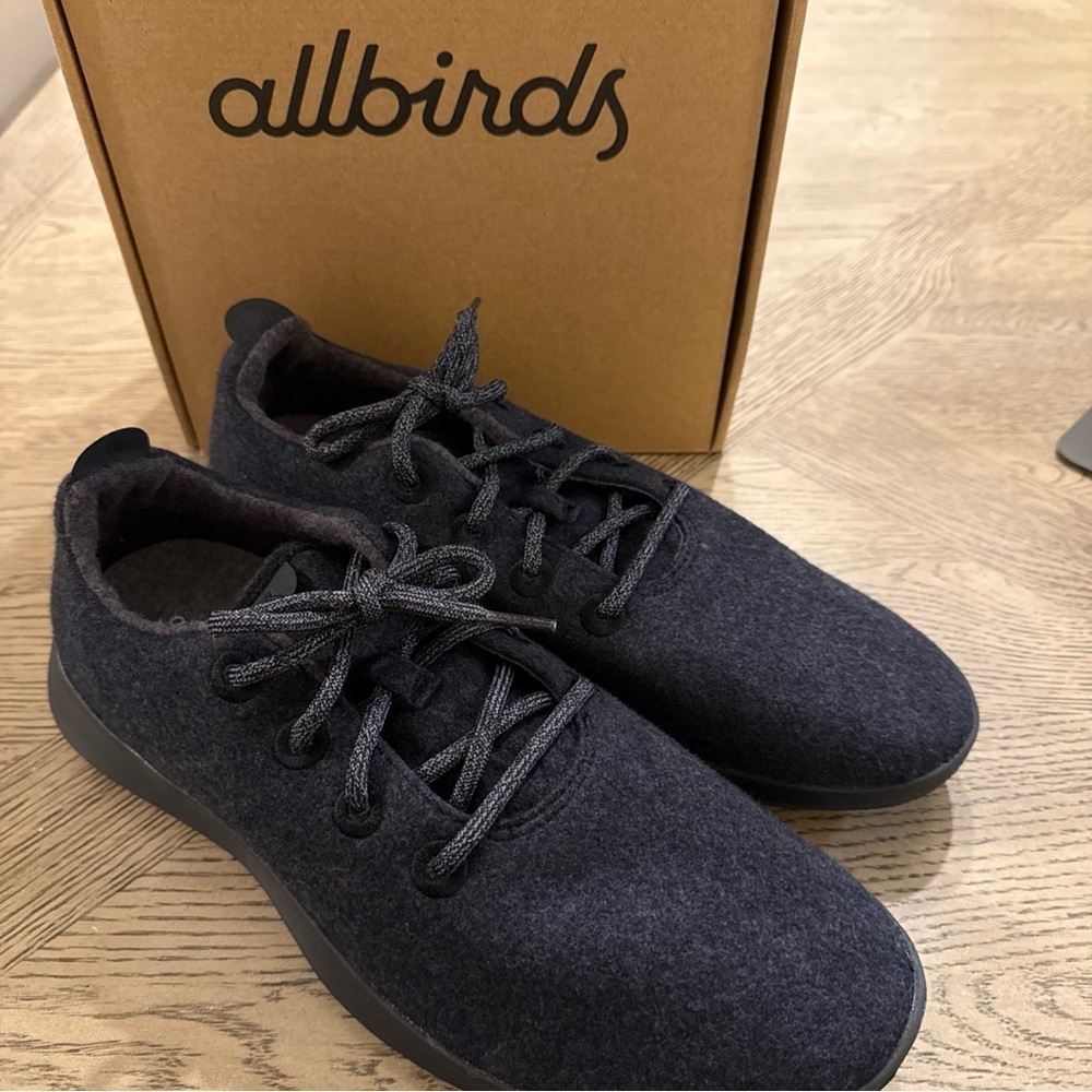 Allbirds Wool Runners Women’s 13m Black Zq Merino Wool Shoes Fluffs New